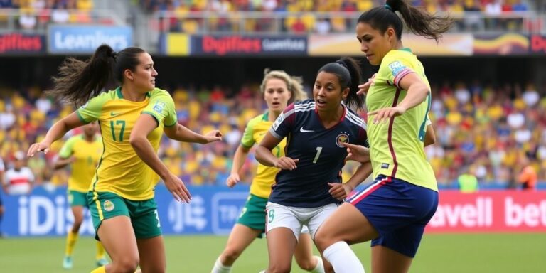 Matildas vs. Colombia match action during SheBelieves Cup.