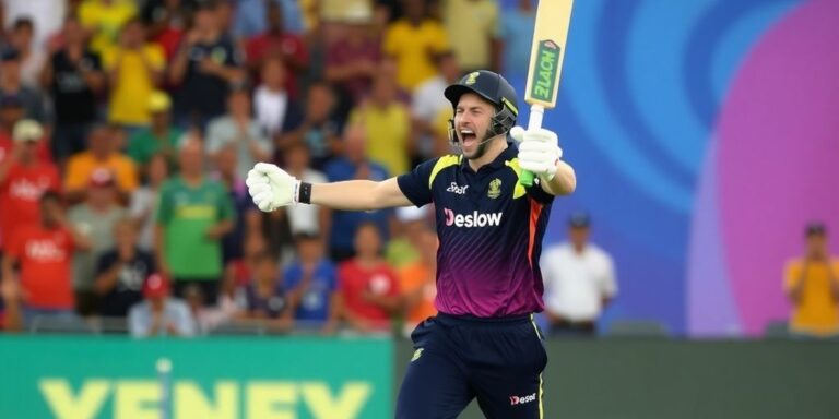 Travis Head hitting a six against Jofra Archer in IPL.