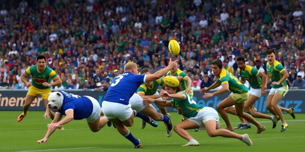 Bulldogs vs Kangaroos, intense moment from the match.