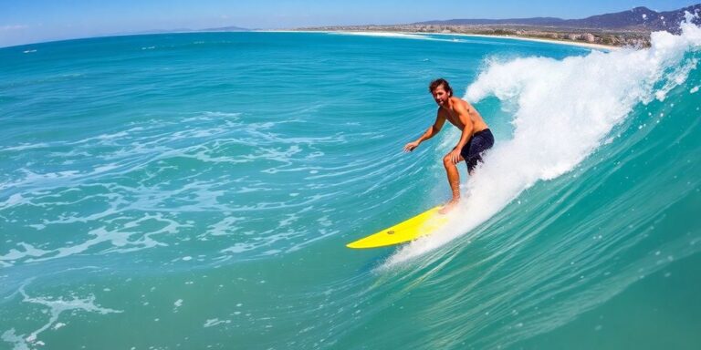 Josh Kerr surfing a wave, promoting ocean conservation efforts.